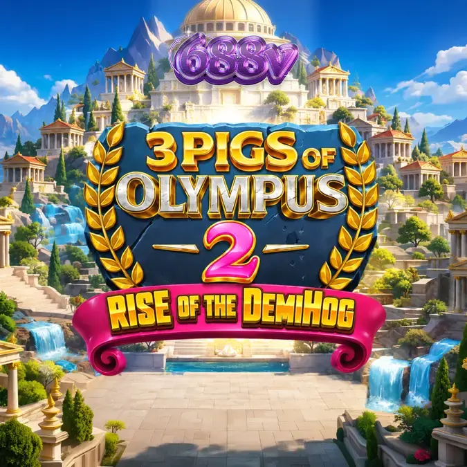 Interface do jogo 3 Pigs of Olympus 2 Rise of the DemiHog com temática mitológica